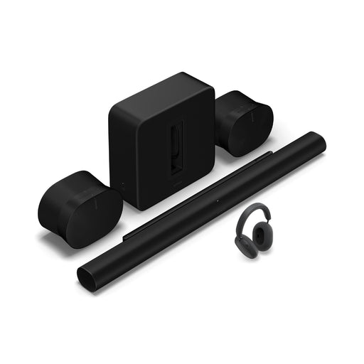 Sonos | Ensemble de divertissement personnel haut de gamme avec Arc Ultra+2 Era 300+Sub 4+Ace Ultra - Noir | 01 | Sonxplus