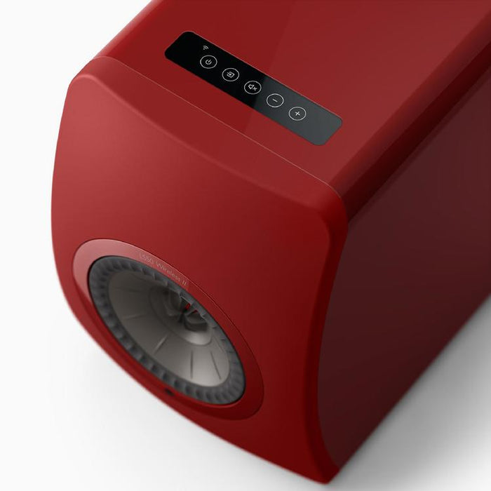 KEF LS50 WIRELESS II | Haut-parleurs HiFi Sans fil - Absorption des métamatériaux - Rouge Crimson - Paire