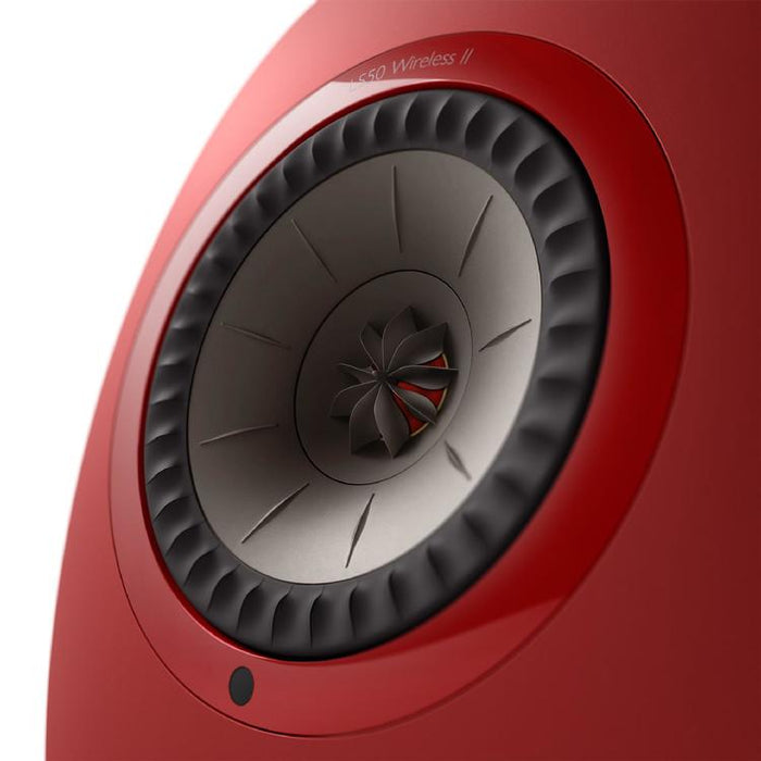 KEF LS50 WIRELESS II | Haut-parleurs HiFi Sans fil - Absorption des métamatériaux - Rouge Crimson - Paire