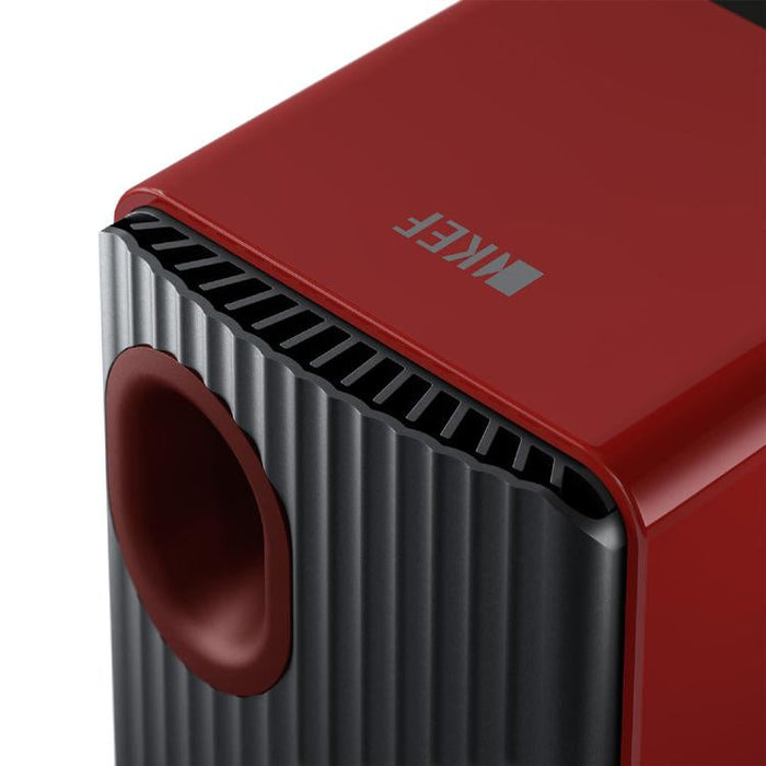 KEF LS50 WIRELESS II | Haut-parleurs HiFi Sans fil - Absorption des métamatériaux - Rouge Crimson - Paire