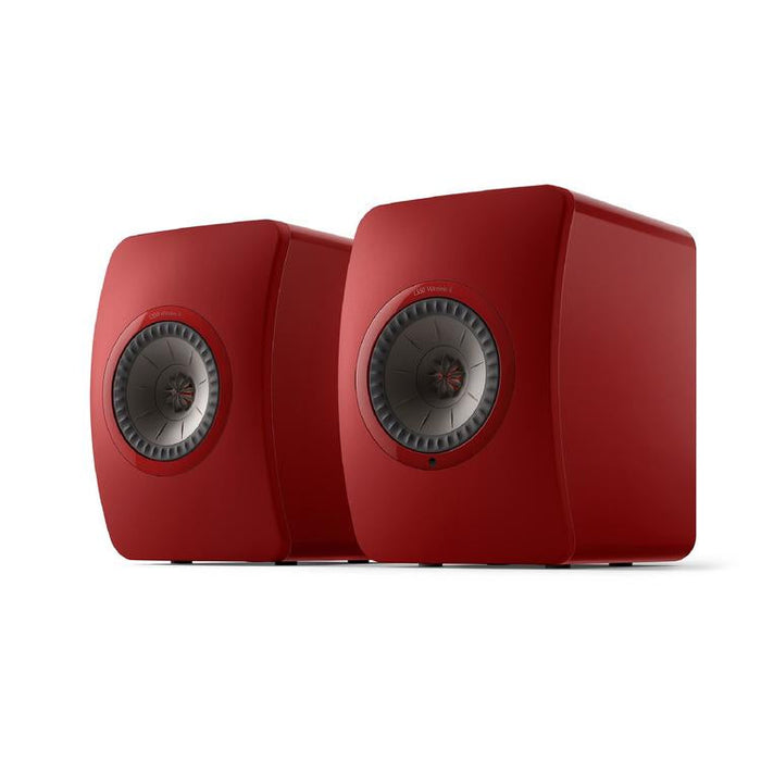 KEF LS50 WIRELESS II | Haut-parleurs HiFi Sans fil - Absorption des métamatériaux - Rouge Crimson - Paire