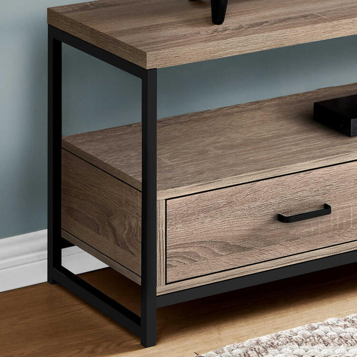 Monarch Specialties I2872 | TV stand - 48" - 2 Storage drawers - Dark taupe