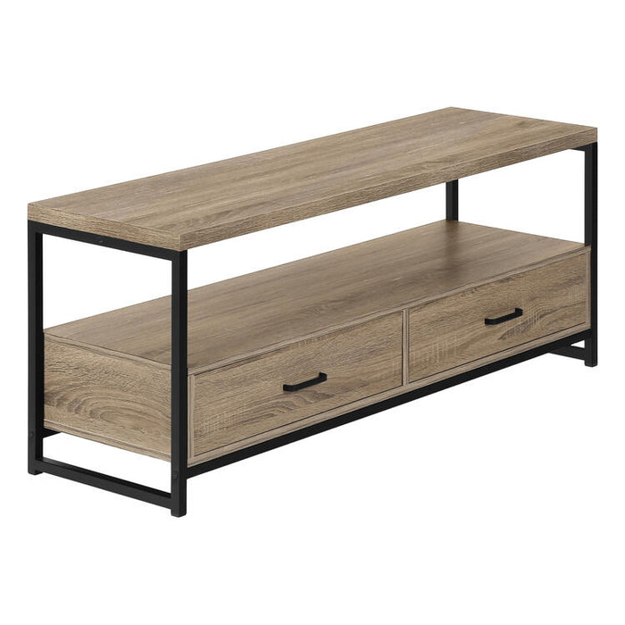 Monarch Specialties I2872 | TV stand - 48" - 2 Storage drawers - Dark taupe