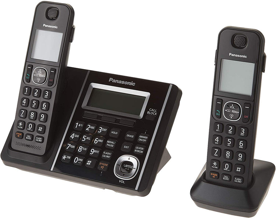 Panasonic KX-TGF342B | Cordless Phone - 2 Handsets - Answering Machine - Black