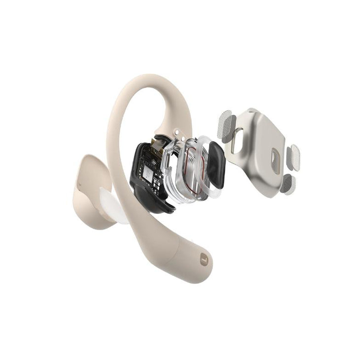 SHOKZ OpenFit | Écouteurs à oreilles ouvertes - Jusqu'à 28 heures d'écoute - Bluetooth - Beige