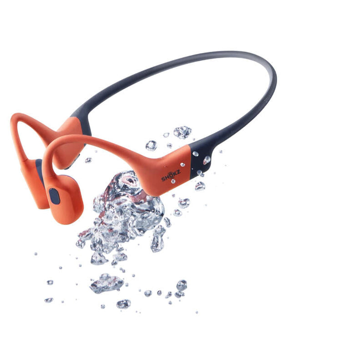 SHOKZ OpenSwim Pro | Bone Conduction Earphones - For Swimming - Bluetooth - IP68 - 9 hours battery life - Red