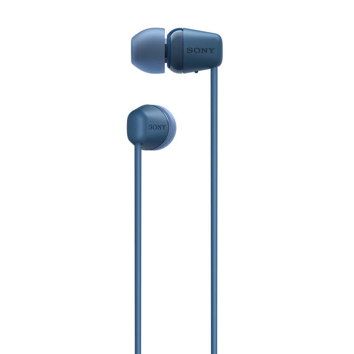 Sony WI-C100 | Écouteurs intra-auriculaires - Sans fil - Bluetooth - Autour du cou - Microphone - IPX4 - Bleu-SONXPLUS.com