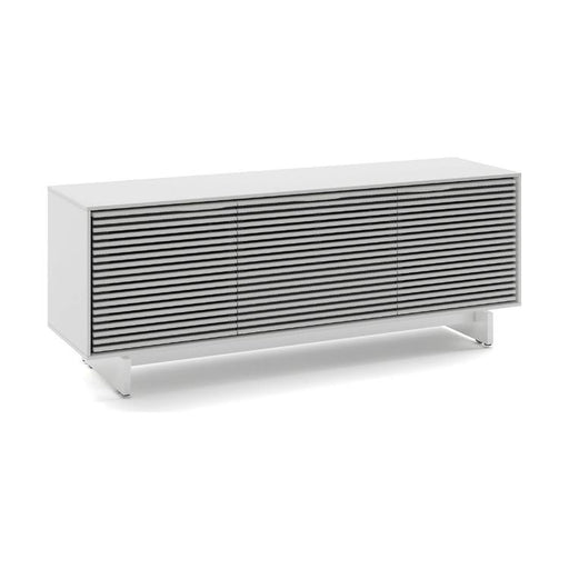 BDI BDIAL7477MESW | Multimedia cabinet - Central drawer - Louvered doors - Satin White-SONXPLUS.com