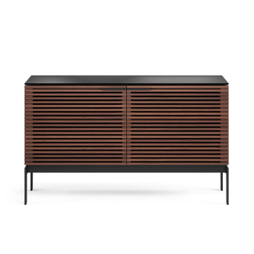 BDI BDICORR7128CHOC | Multimedia cabinet - Louvered doors - Solid wood - Chocolate stained walnut-SONXPLUS.com