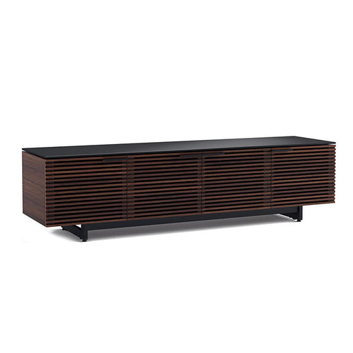 BDI BDICORR8173CHOC | Multimedia cabinet - Louvered doors - Tempered glass - Solid wood - Chocolate stained walnut-SONXPLUS.com