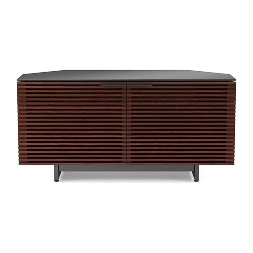 BDI BDICORR8175CHOC | Multimedia cabinet - Tapered corners - Adjustable shelves - Chocolate stained walnut-SONXPLUS.com